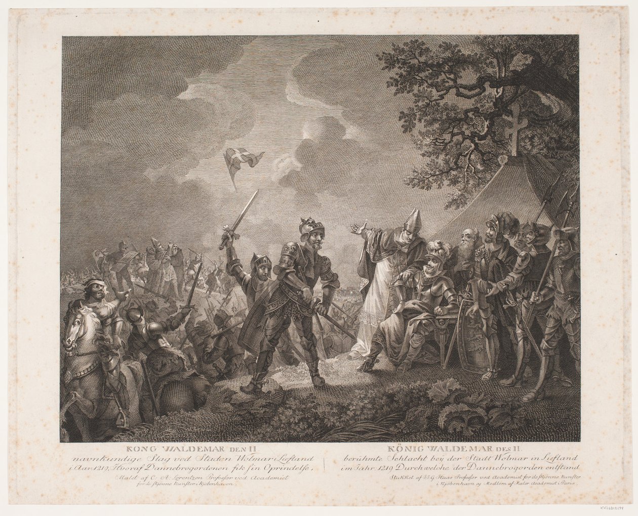 Kung Valdemar II:s berömda slag vid staden Wolmar i Lettland, 1219 av Georg Haas