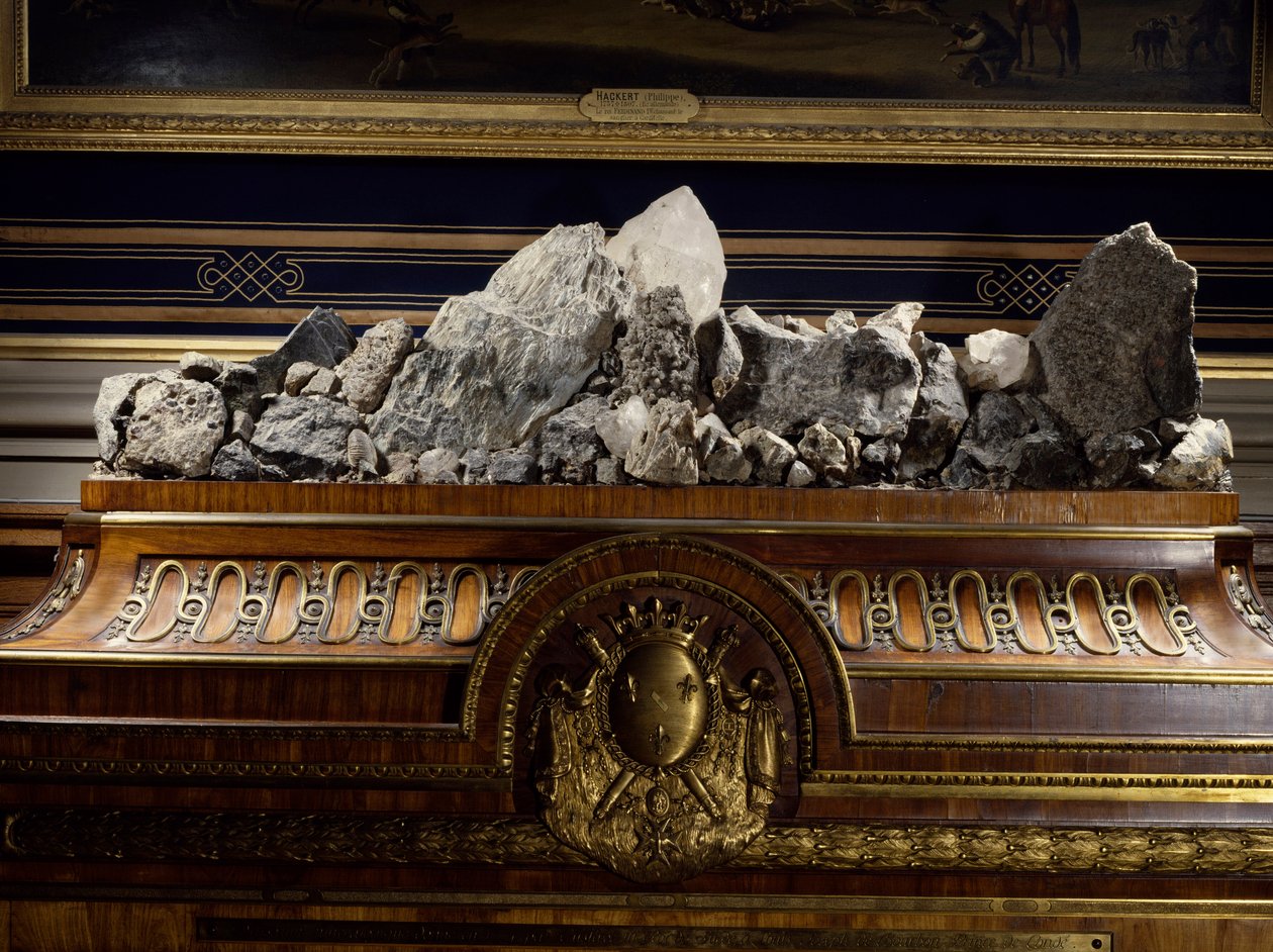 Mineralogiskt skåp av Prinsen av Conde av ebenisten Haupt i Sverige. Detalj. 1774 Chantilly. Conde Museum av Georg Haupt