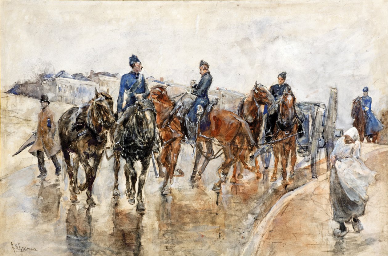 Återvänder från manövrarna av Georg Hendrik Breitner