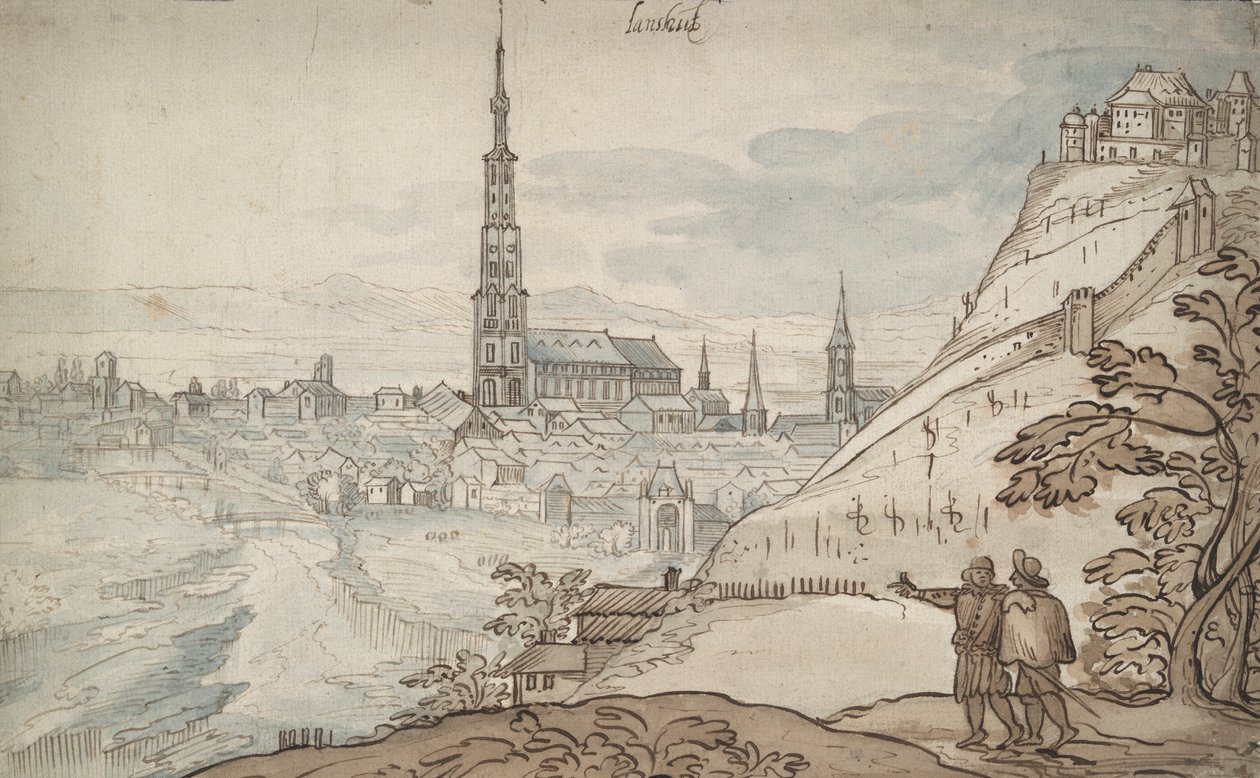 Utsikt över Landshut av Georg Hoefnagel
