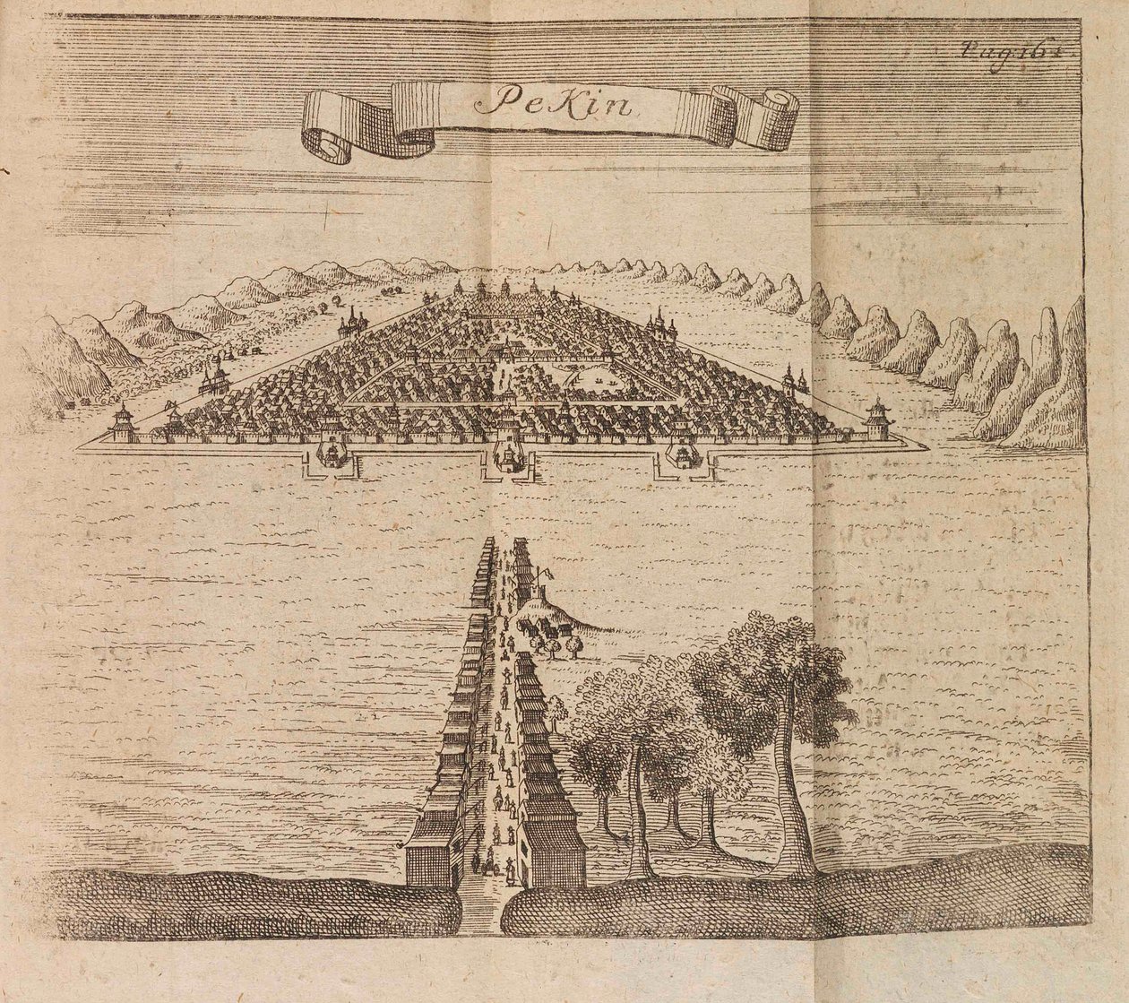 Peking. Reseskildring av en ambassad i Peking arrangerad av tsar Peter I den store, 1719. av Georg Johann Unverzagt