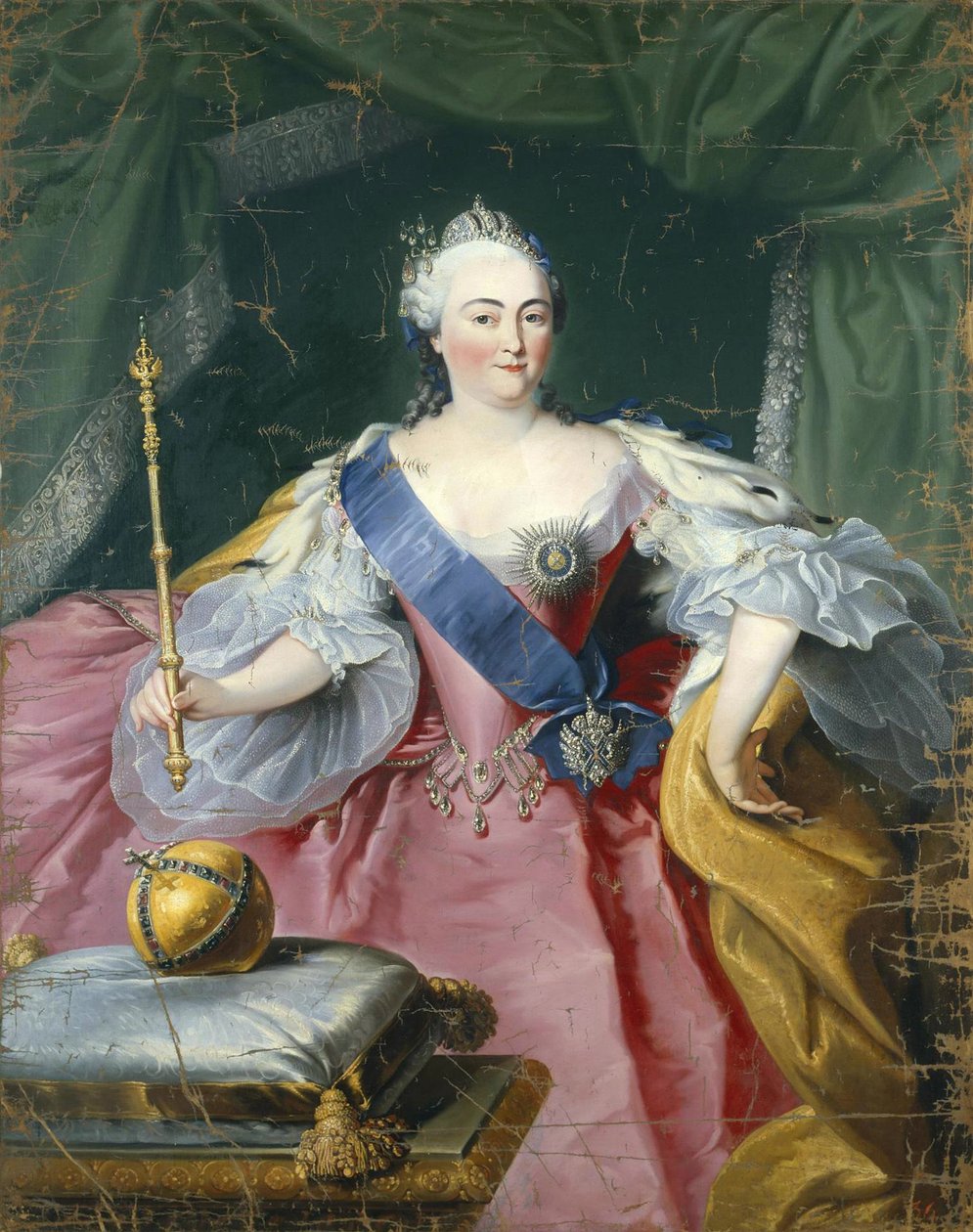Porträtt av kejsarinnan Elisabeth 1709-1762, 1750-talet av Georg Kaspar von Prenner