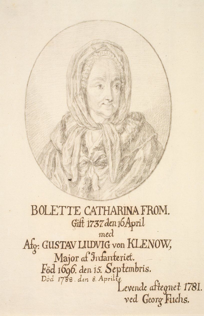 Porträtt av Bolette Catharina From av Georg Mathias Fuchs