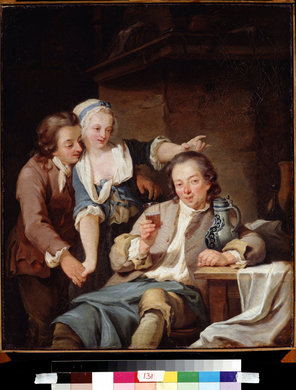Mari trompe (vin och kärlek). En man lurad (vin och kärlek). Målning av Georg Melchior Kraus (1737-1806) av Georg Melchior Kraus