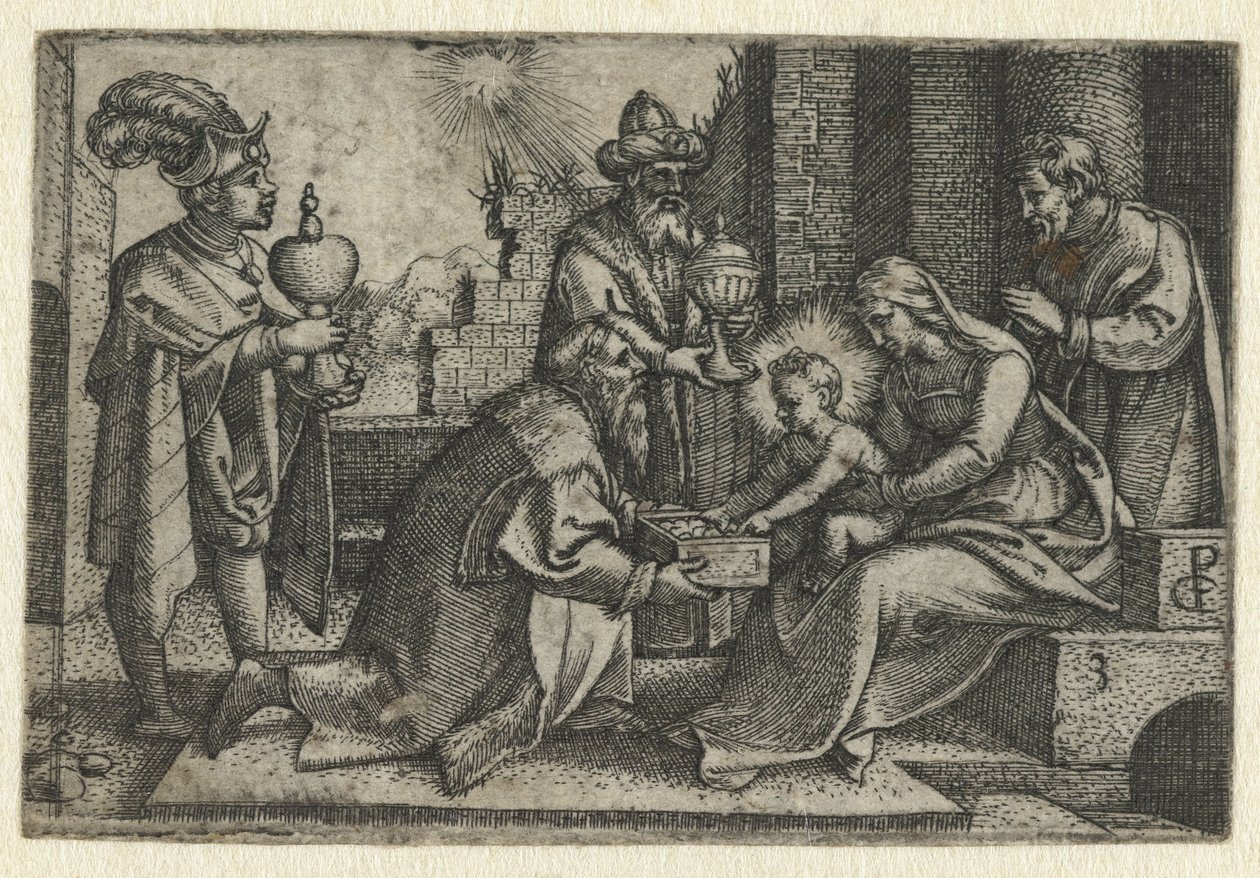 Tillbedjan av kungarna Life of Christ (serietitel) av Georg Pencz