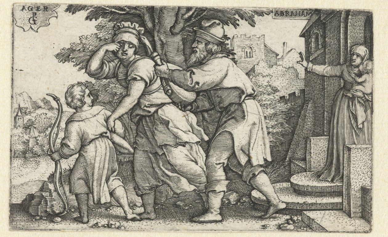 Abraham driver ut Hagar och Ismael Story of Abraham (serietitel) av Georg Pencz