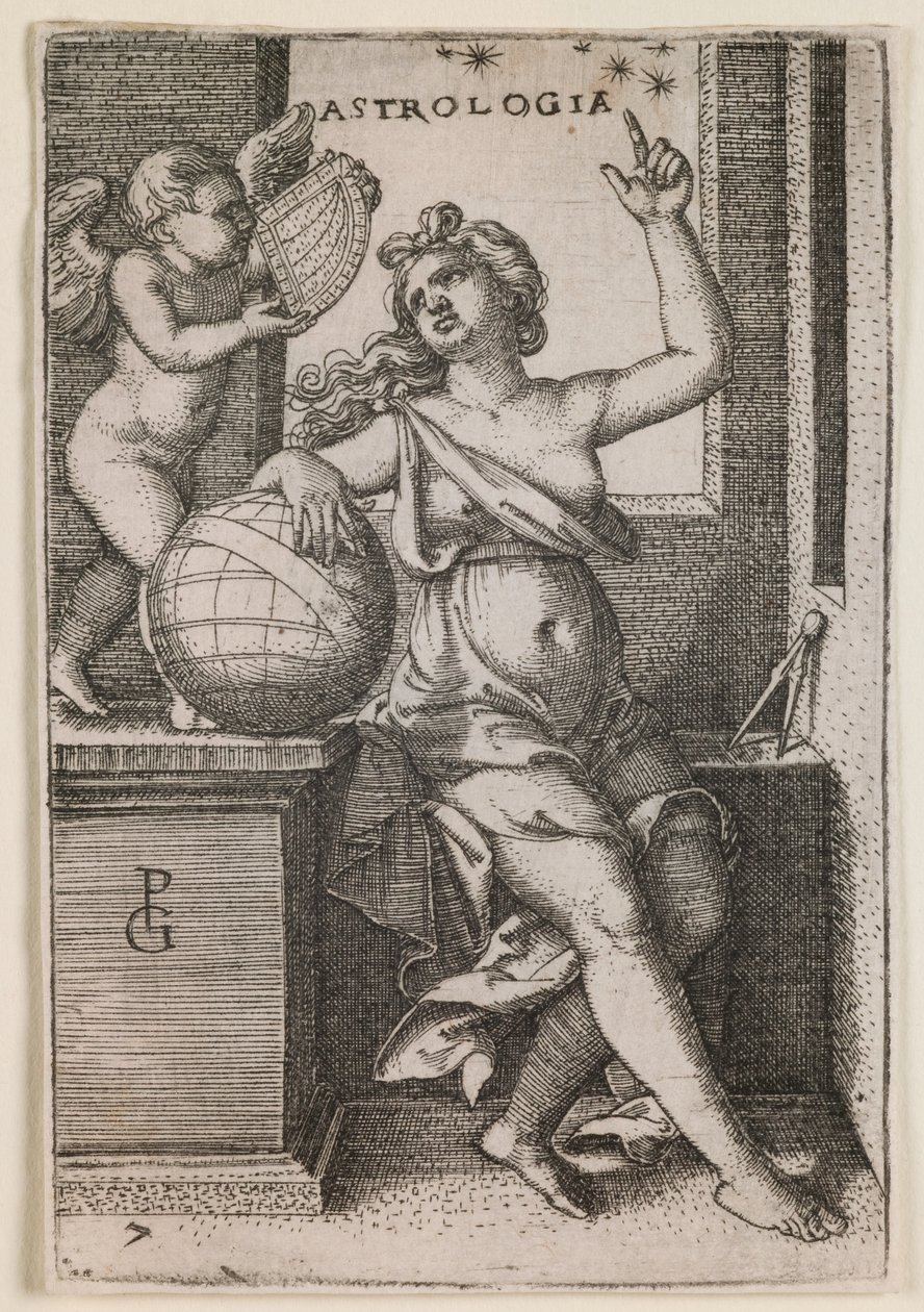Astrologi, från serien "De fria konsterna", ca 1541 (gravyr) av Georg Pencz