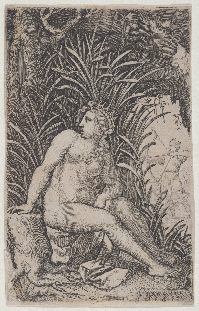 Cephalus och Procris, från The Greek Heroines, 1539., 1539. av Georg Pencz