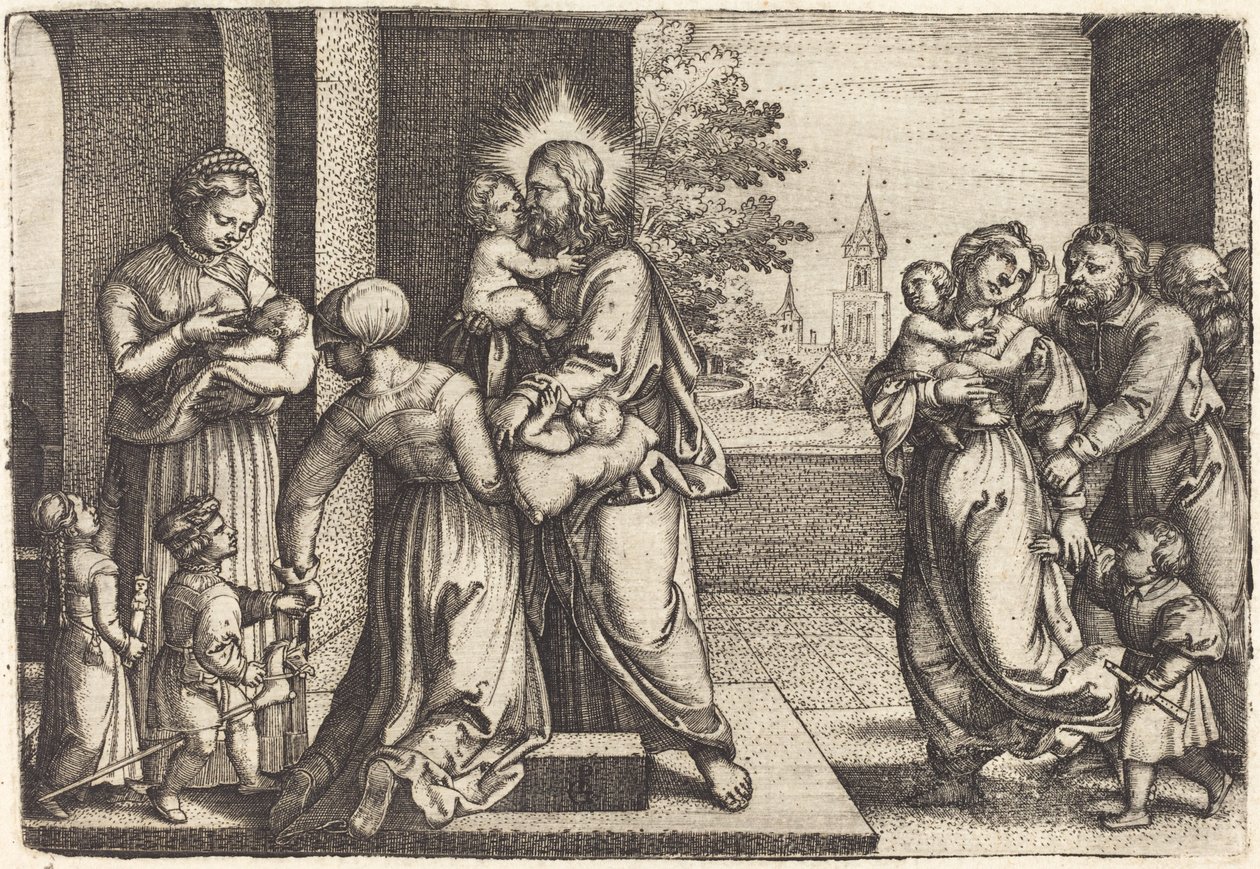 Kristus omgiven av barn av Georg Pencz