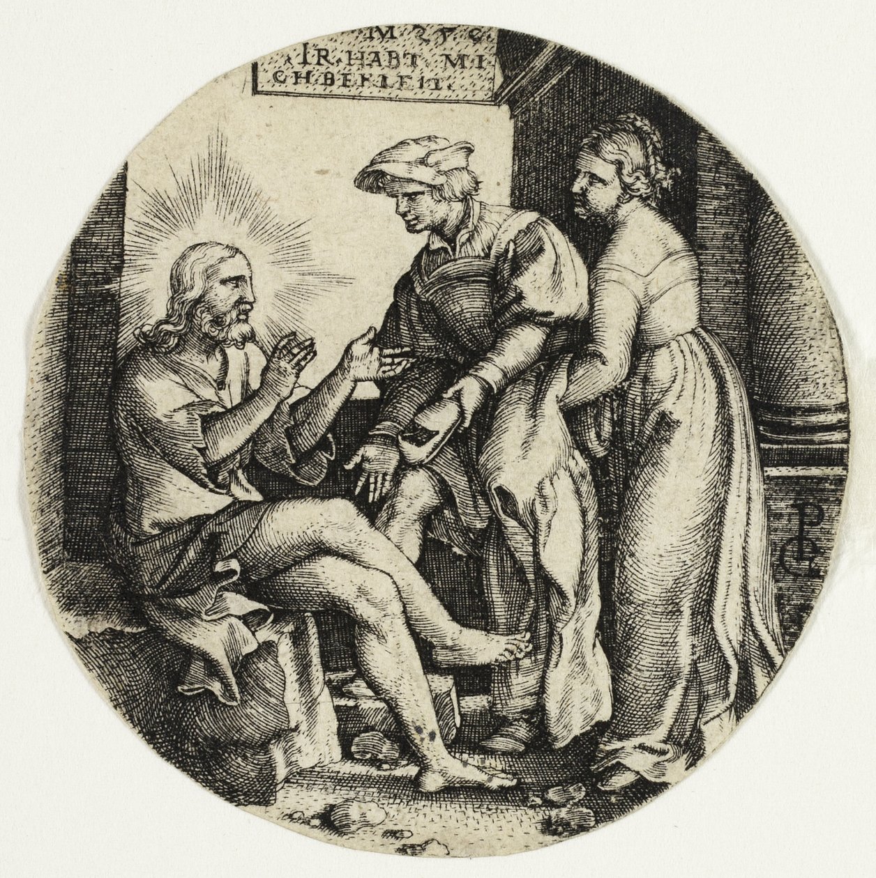Clothing the Naked, från The Seven Acts of Mercy av Georg Pencz