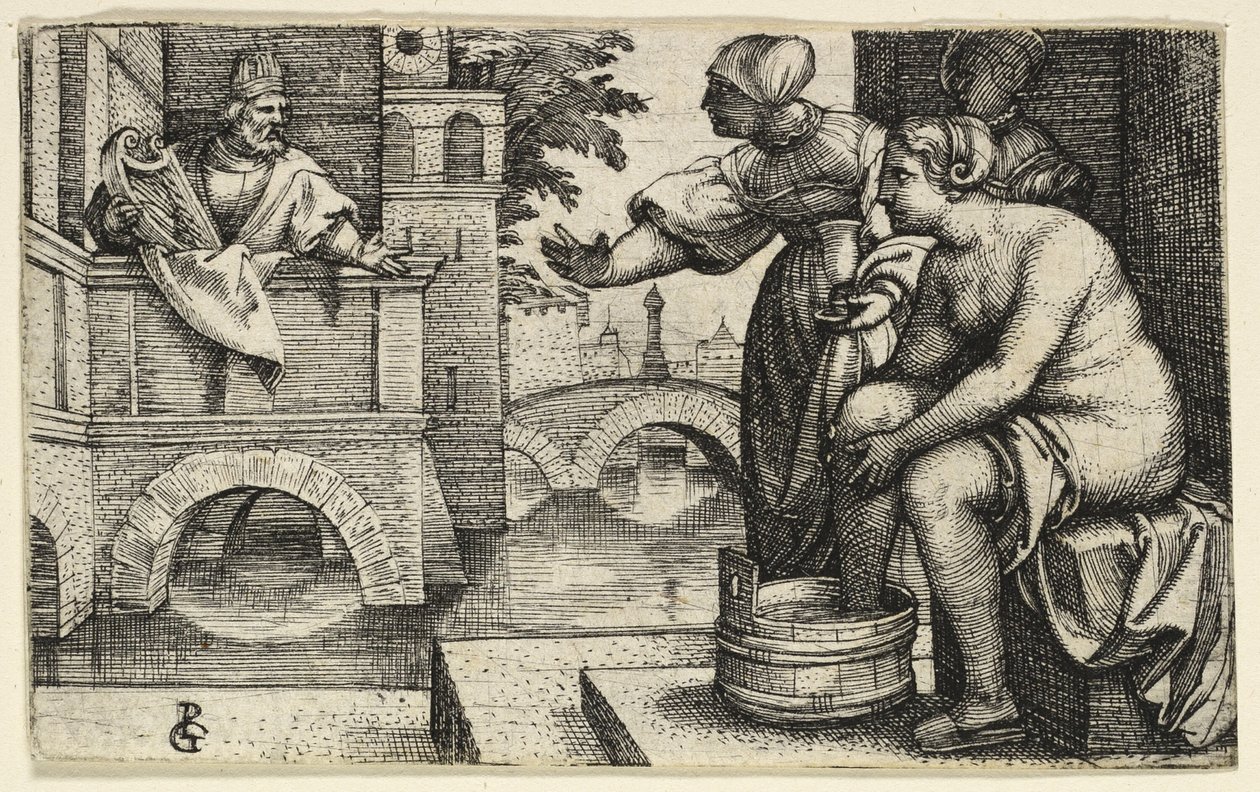 David observerar Batseba av Georg Pencz