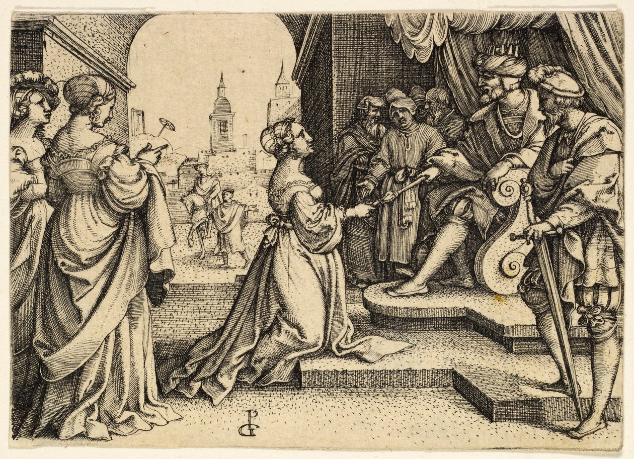 Ester före Ahasveros av Georg Pencz