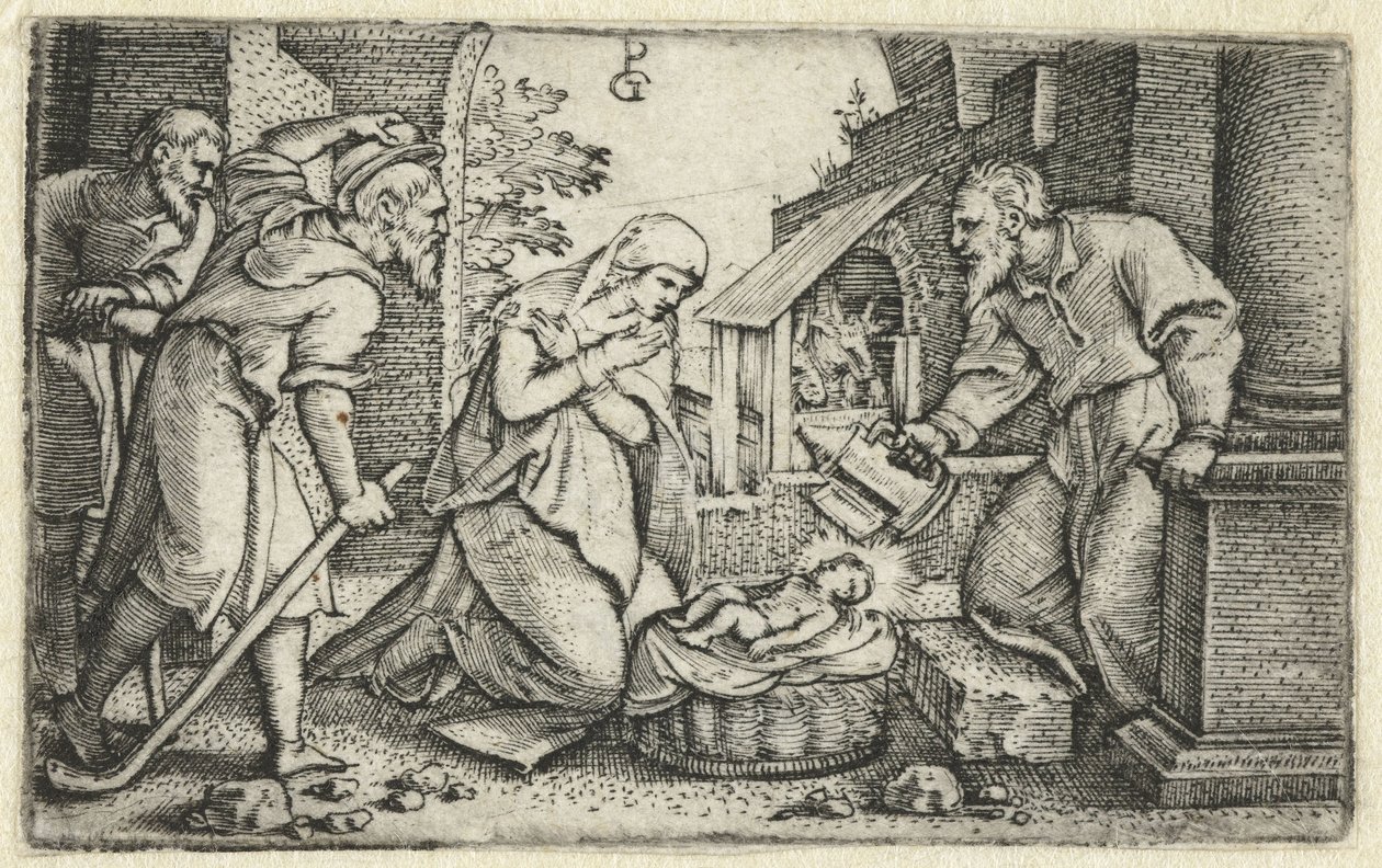 Herdars födelse och tillbedjan Life of Christ (serietitel) av Georg Pencz
