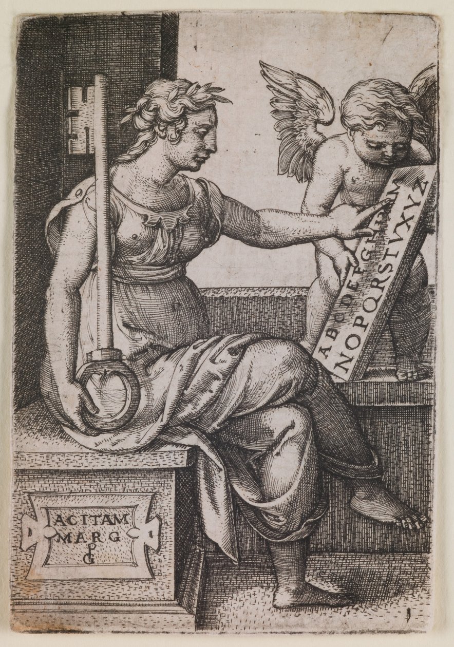 Grammatica, från serien "De fria konsterna", ca 1541 (gravyr) av Georg Pencz