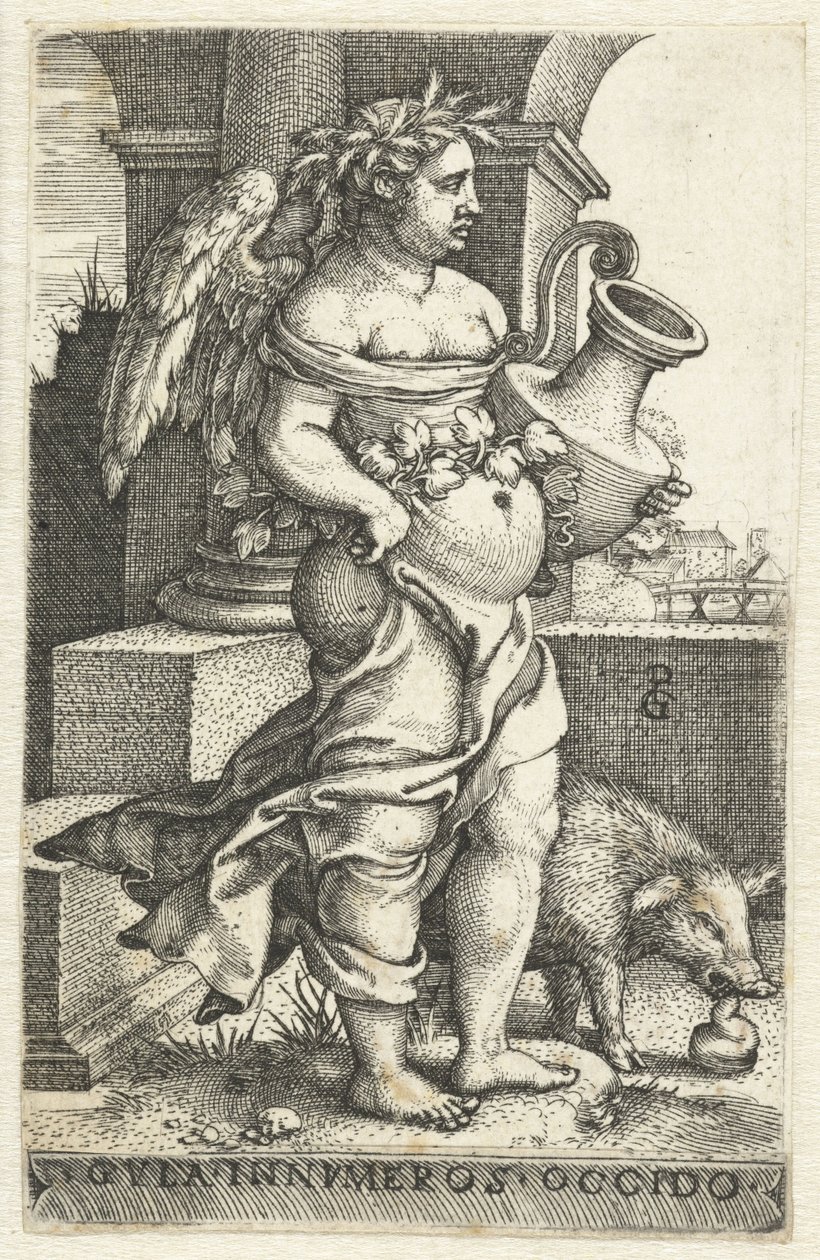 Frosseri (Gula) Gvla innvmeros occido (titel på objekt) Seven Deadly Sins (serietitel) av Georg Pencz