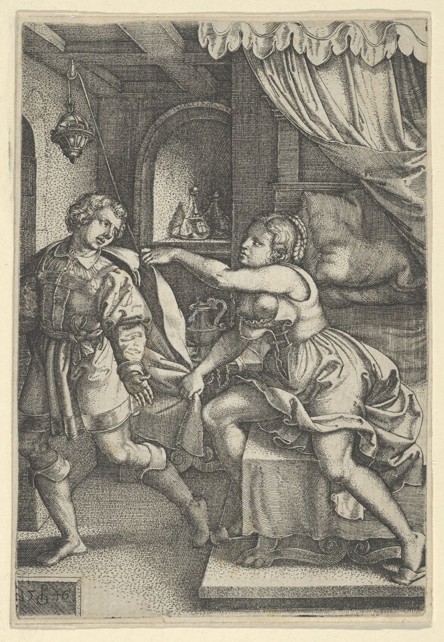Josef och Potifars hustru, från The Story of Joseph, 1546. av Georg Pencz