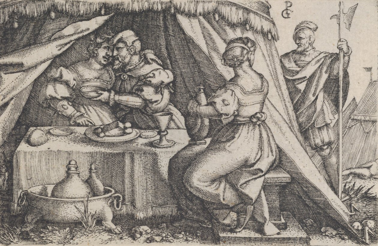 ジュディスとホロフェルネスのダイニング。 スウェーデンの av Georg Pencz