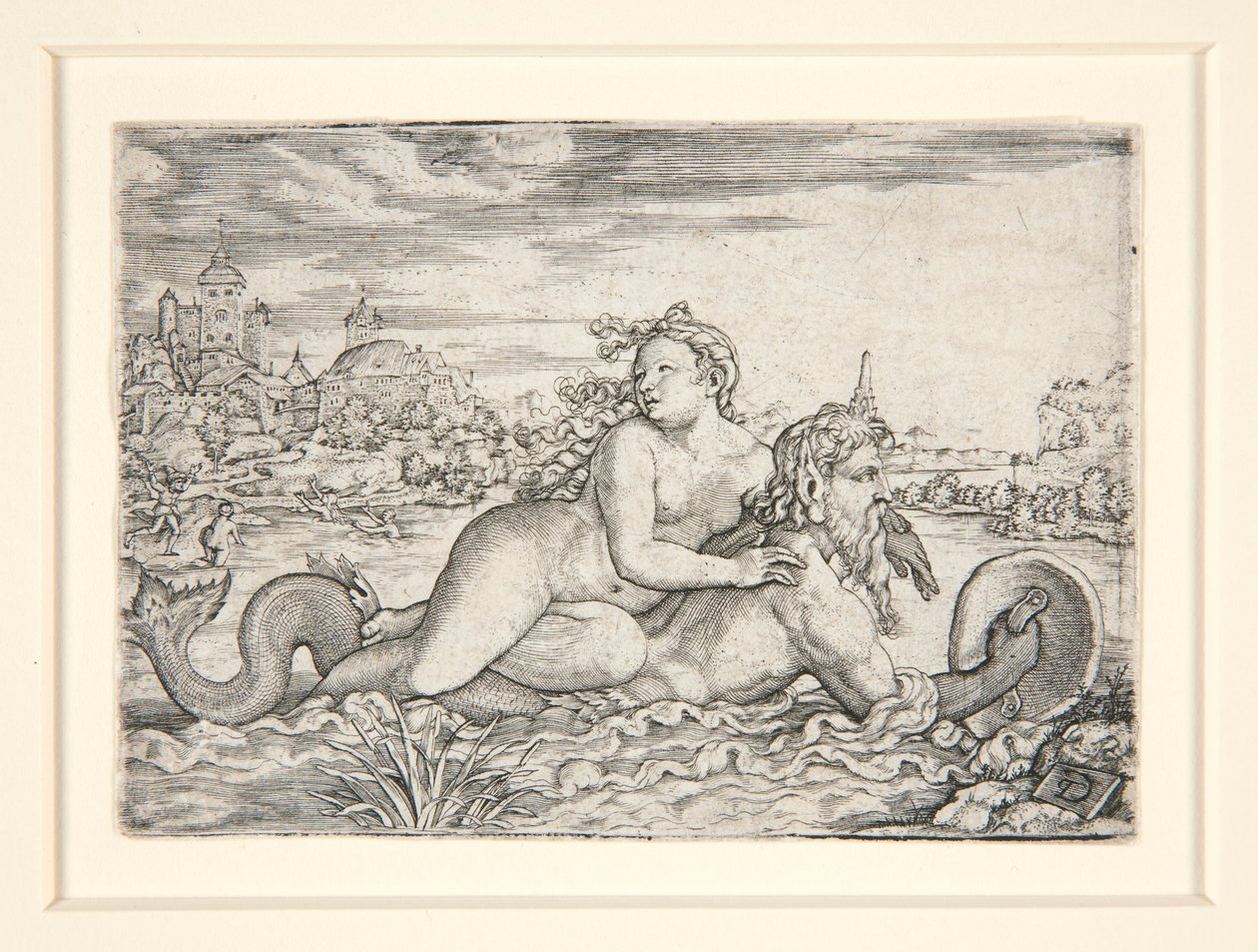 Jungfru bortförd av sjömonster av Georg Pencz