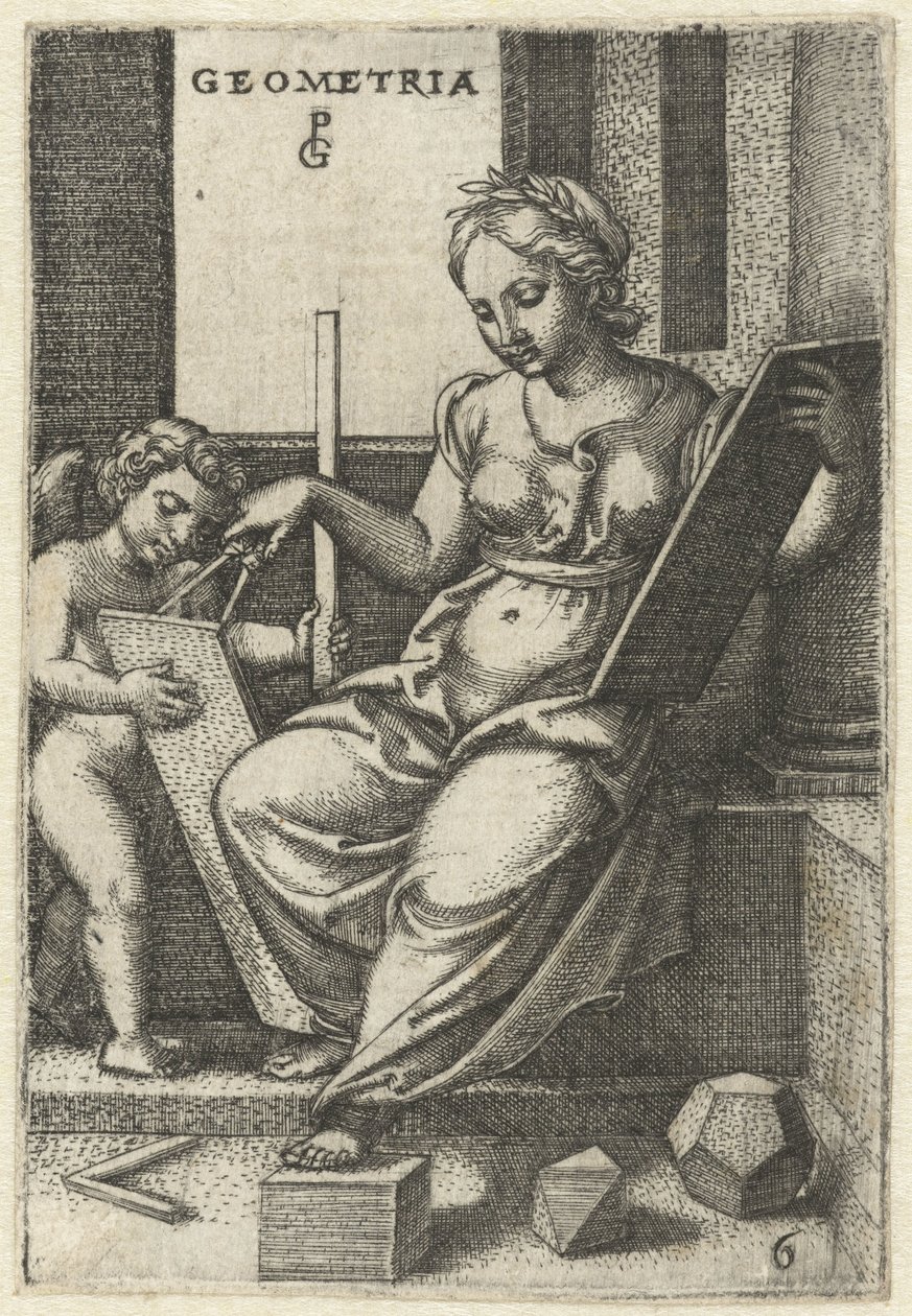 Geometri Geometri (titel på objekt) Seven Liberal Arts (serietitel) av Georg Pencz