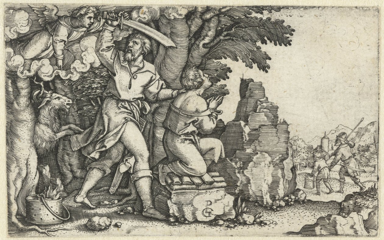 Offer av Abraham från Isak Story of Abraham (serietitel) av Georg Pencz