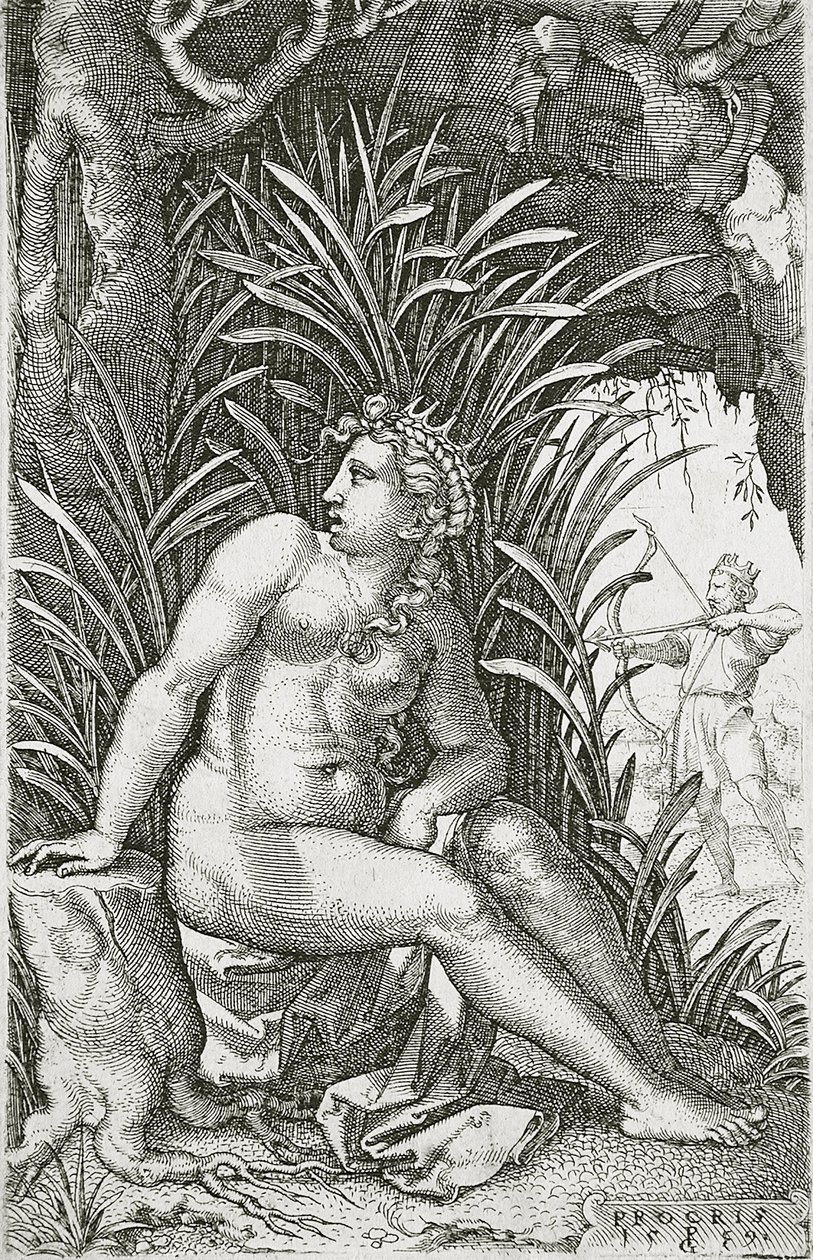 Procris dödad av Cephalus av Georg Pencz
