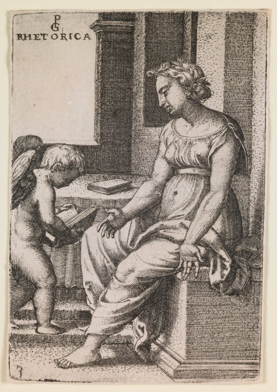 Rhetorica, från serien "De fria konsterna", ca 1541 (gravyr) av Georg Pencz