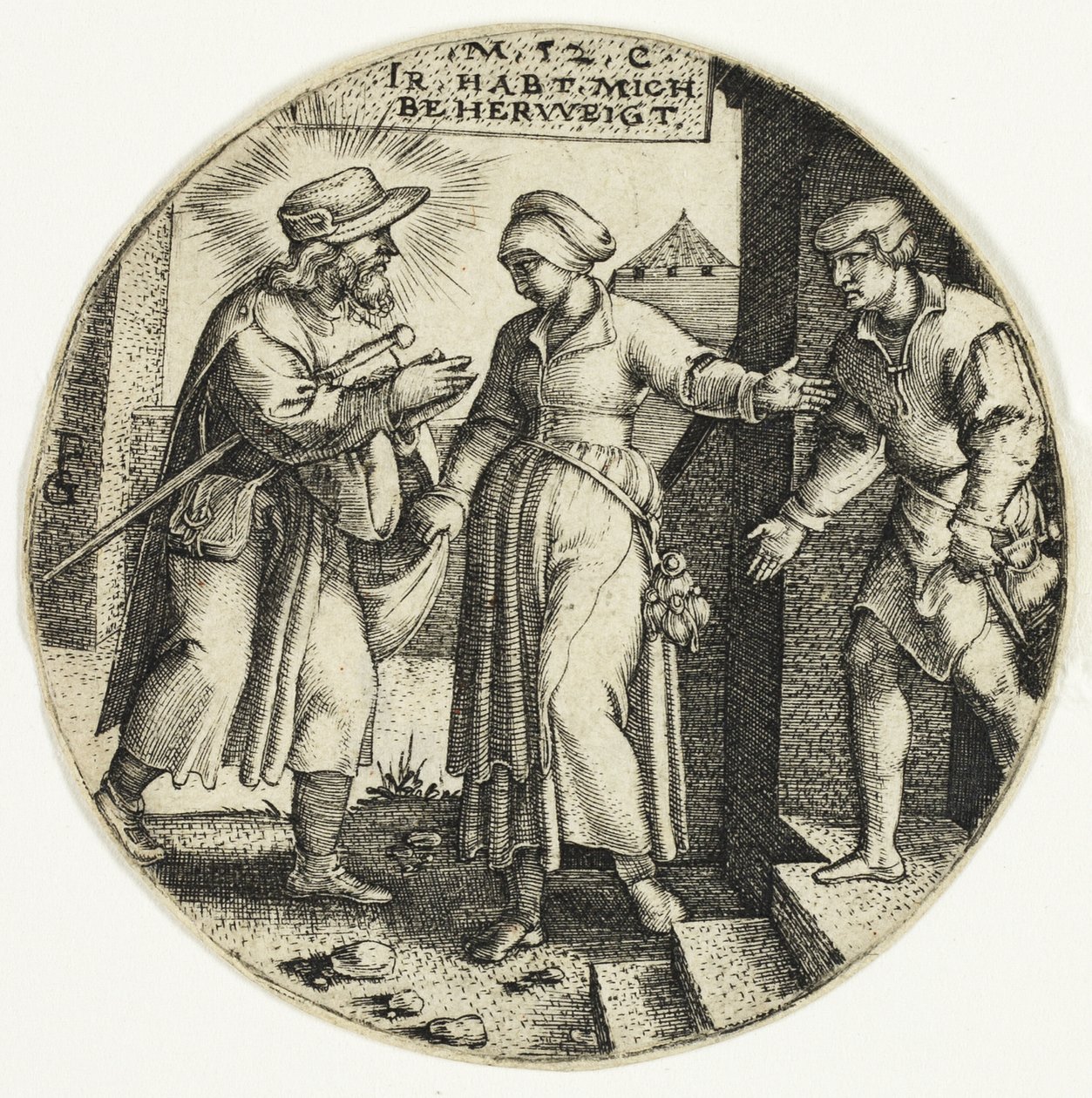 Shertering Strangers, från The Seven Acts of Mercy av Georg Pencz