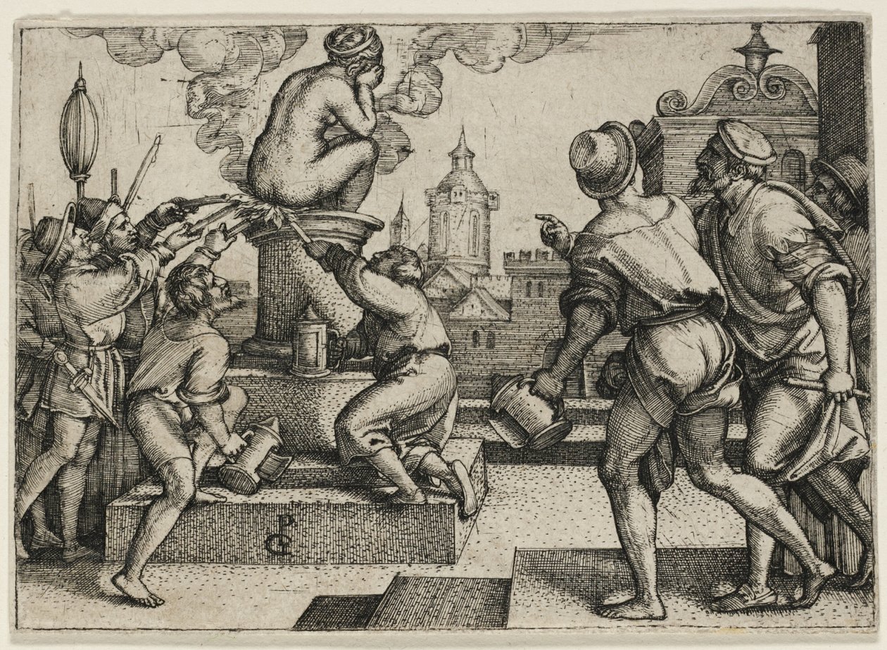 The Courtesan Punished, från The Story of the Magician Virgil av Georg Pencz