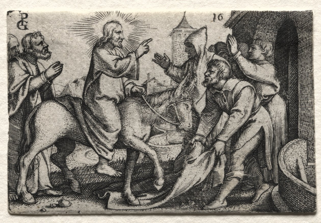 Jesu Kristi liv: Kristus går in i Jerusalem av Georg Pencz