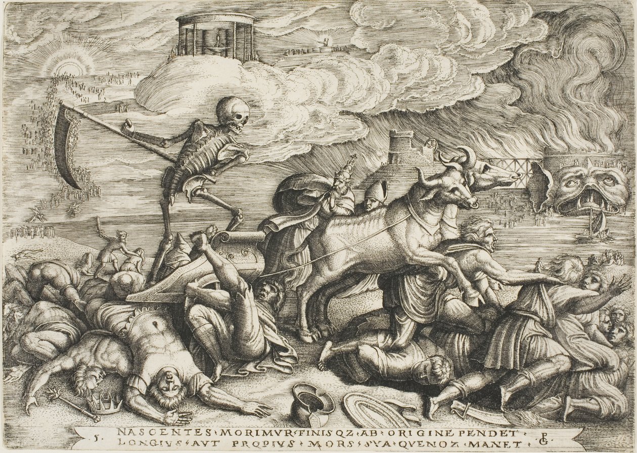 The Triumph of Death, tallrik fem från The Triumphs of Petrarch av Georg Pencz