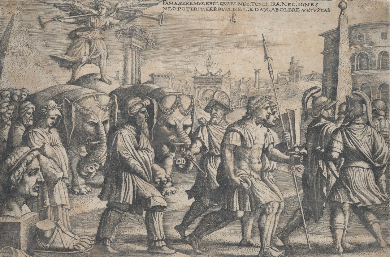 The Triumph of Fame on Chastity, från The Triumphs of Petrarch. av Georg Pencz