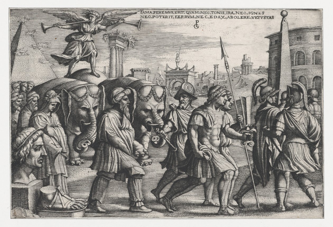 The Triumph of Fame on Chastity, från The Triumphs of Petrarch. av Georg Pencz
