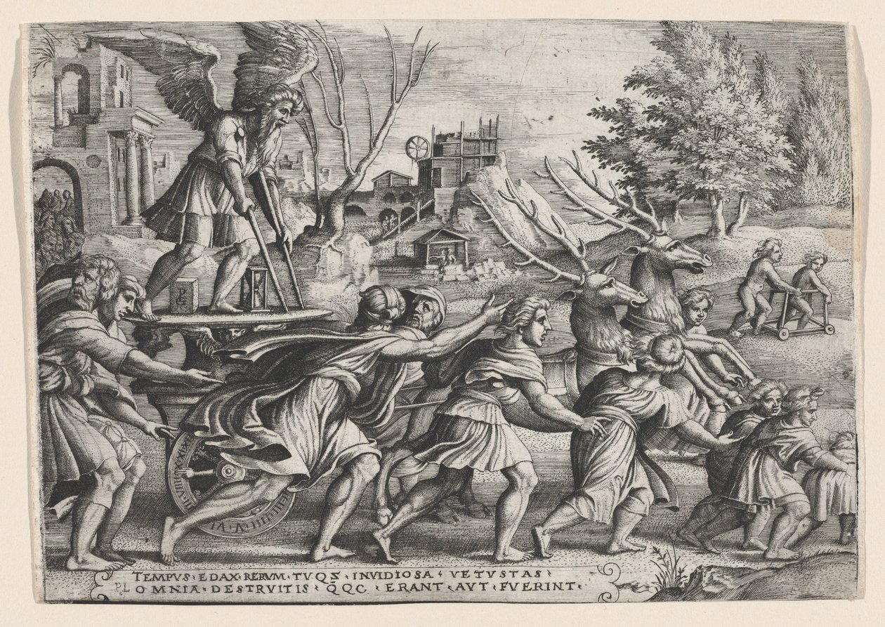The Triumph of Time on Fame, från The Triumphs of Petrarch. av Georg Pencz