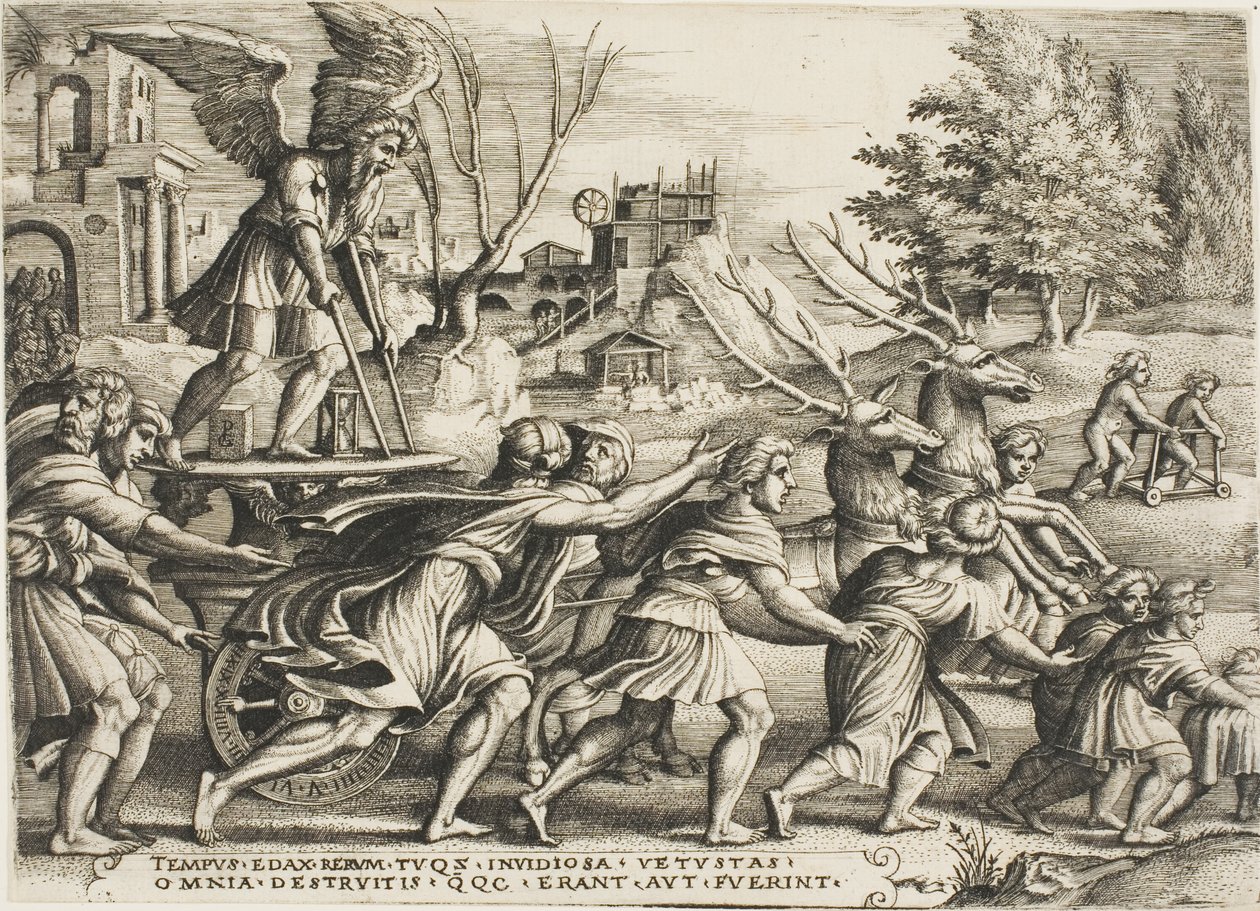 The Triumph of Time, tallrik fyra från The Triumphs of Petrarch av Georg Pencz