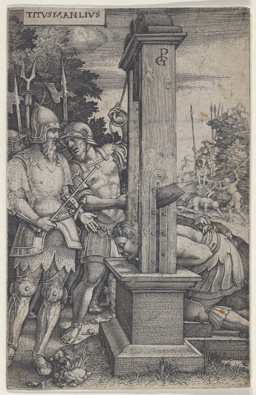 Titus Manlius, från romerska hjältar, 1535. av Georg Pencz