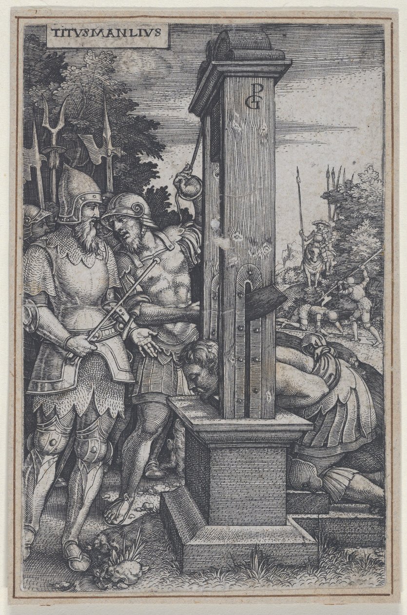 Titus Manlius, från romerska hjältar, 1535. av Georg Pencz