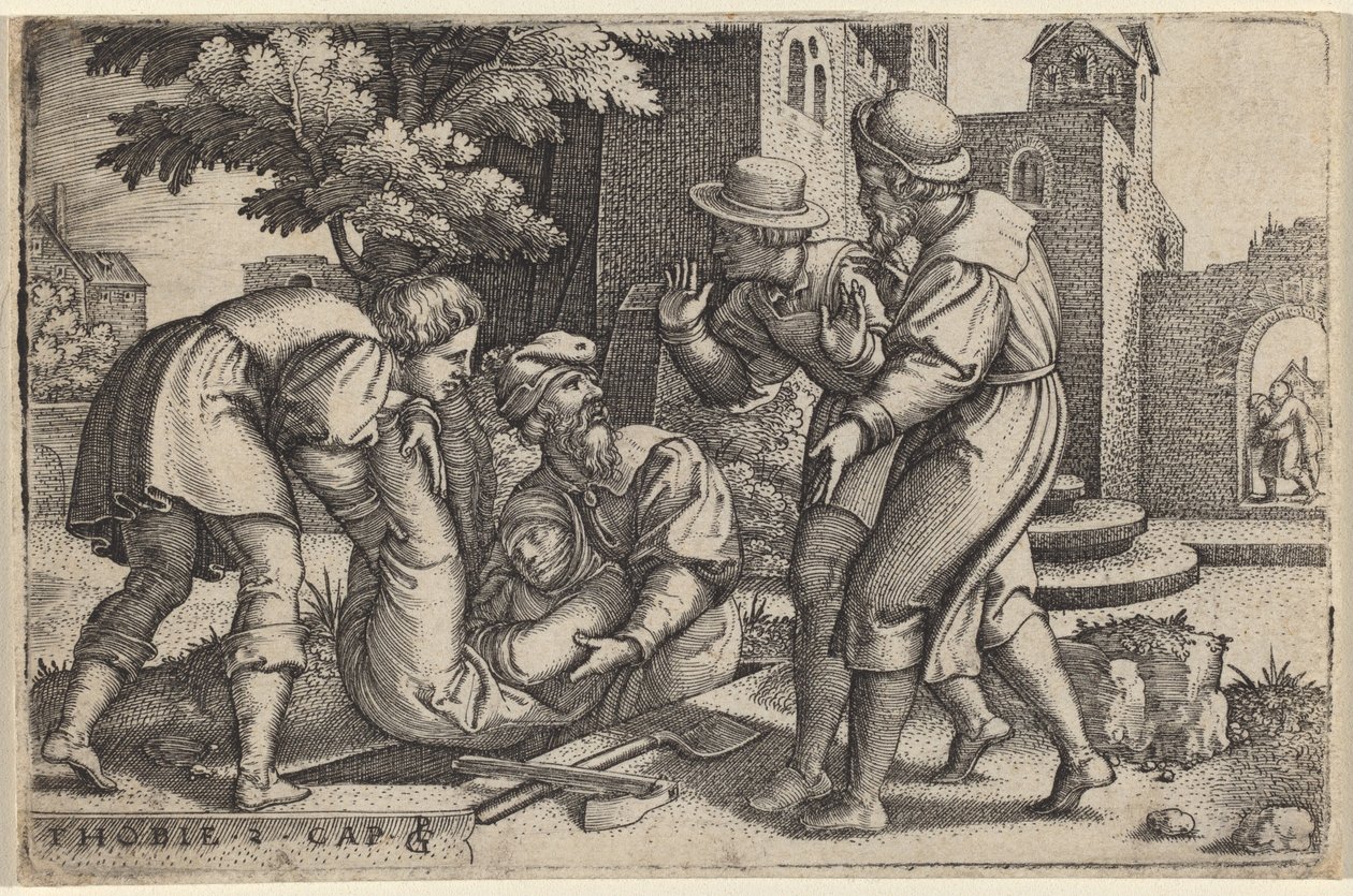 Tobias begraver ett av Israels barn av Georg Pencz