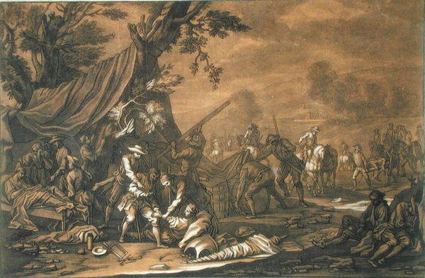 Transportera skadade efter striden av Georg Philipp I (after) Rugendas