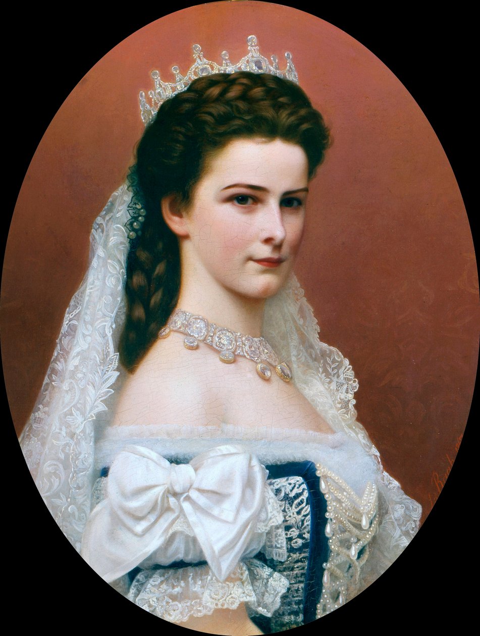 Porträtt av kejsarinnan Elisabeth av Österrike (Sissi) (1837 - 1898) (målning) av Georg Raab