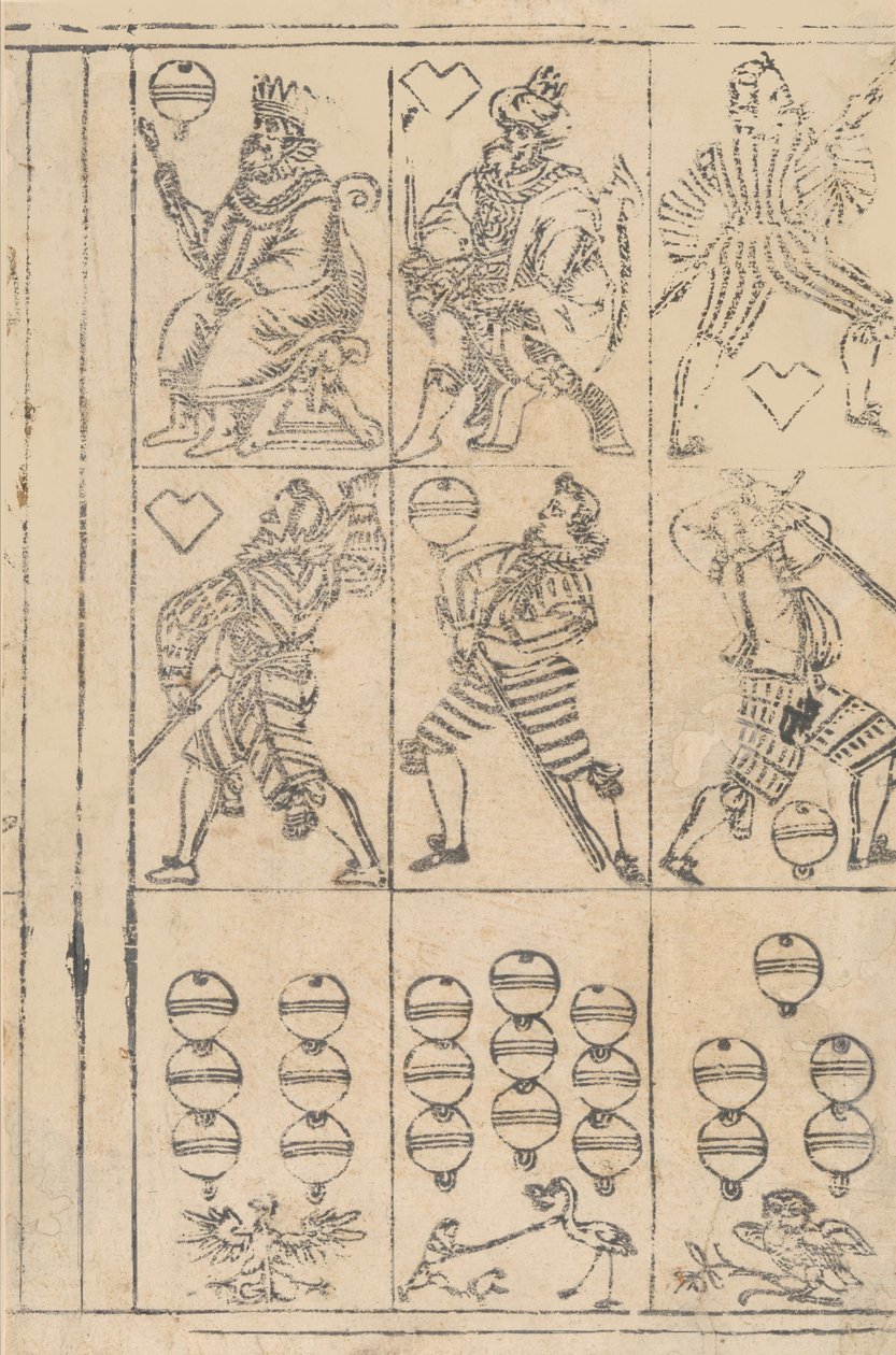 Ark med spelkort, 1500-talet. av Georg Schachomair