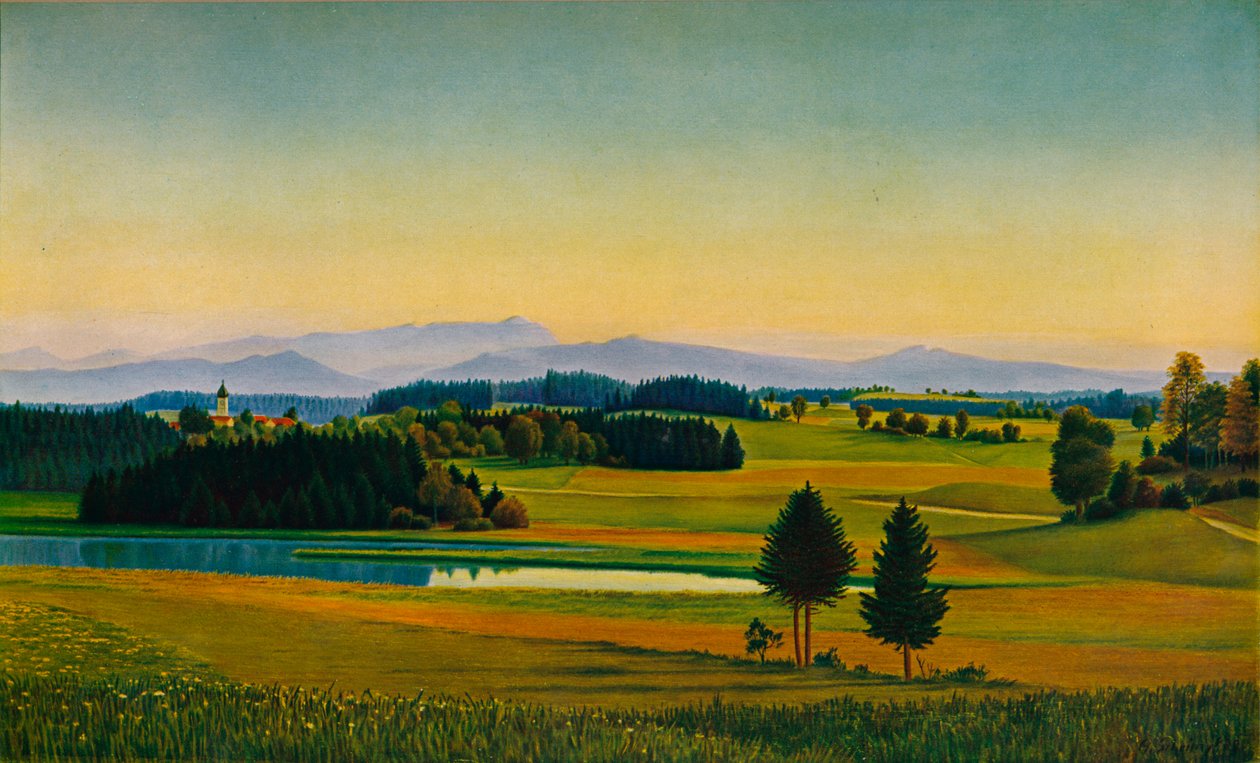 Landskap vid Staffelsee, c1931 av Georg Schrimpf