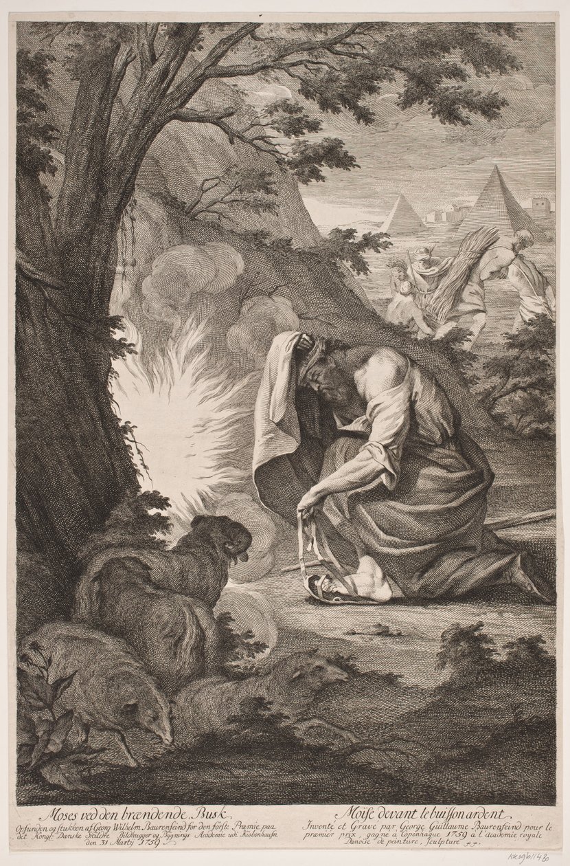 Moses vid den brinnande busken av Georg Vilhelm Baurenfeind