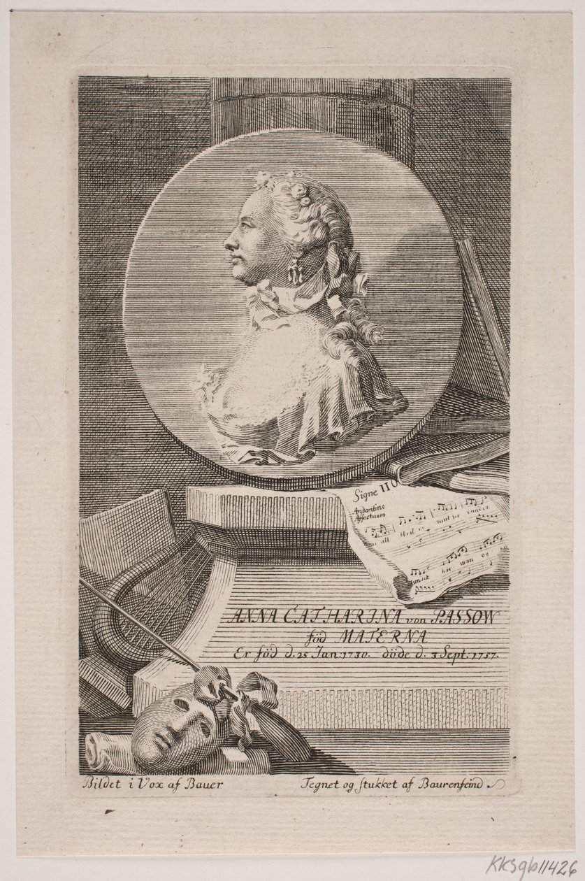 Skådespelerskan Anna Catharina von Passow av Georg Vilhelm Baurenfeind