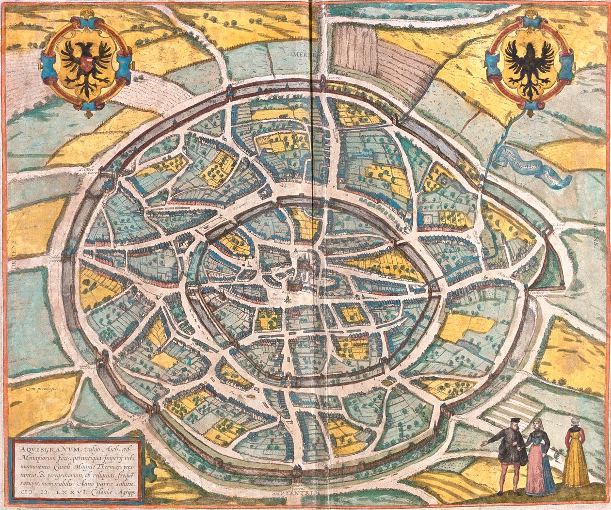 Aachen, Tyskland av Georg and Hogenberg Franz (1535 90) Braun