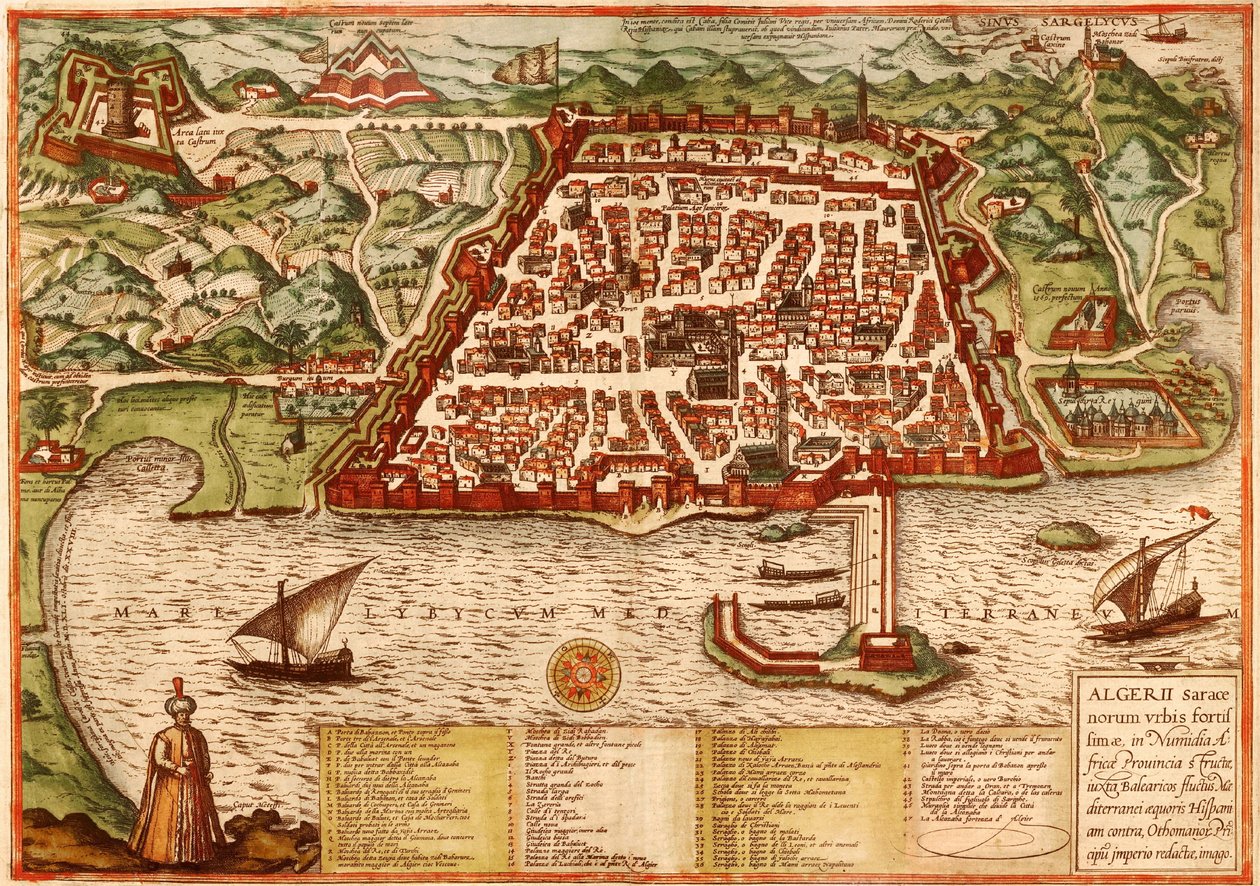 Alger, Algeriet av Georg and Hogenberg Franz (1535 90) Braun