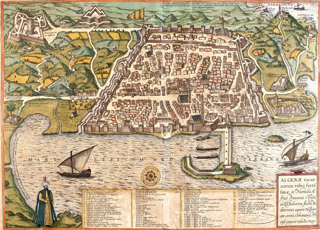 Alger, Algeriet av Georg and Hogenberg Franz (1535 90) Braun