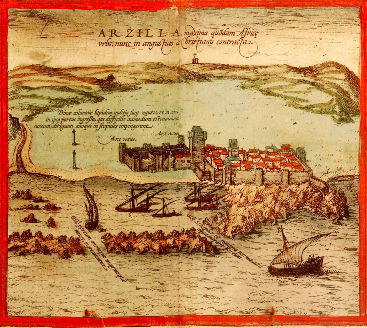 Asilah, Marocko av Georg and Hogenberg Franz (1535 90) Braun