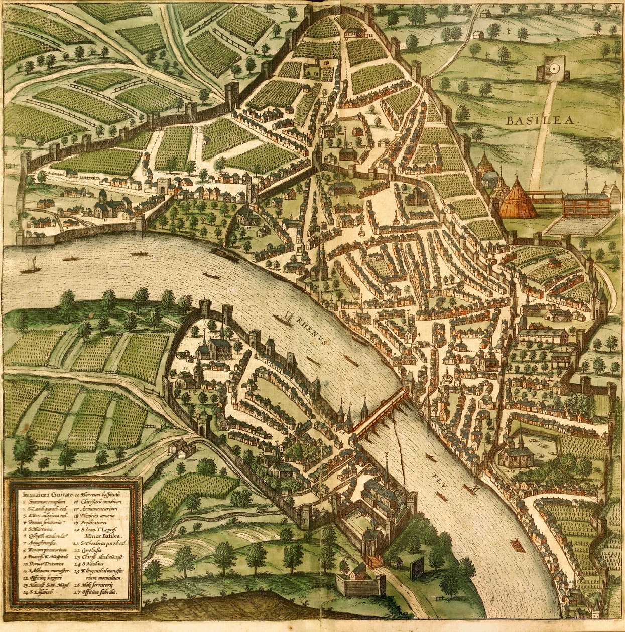 Basel, Basel, Schweiz av Georg and Hogenberg Franz (1535 90) Braun