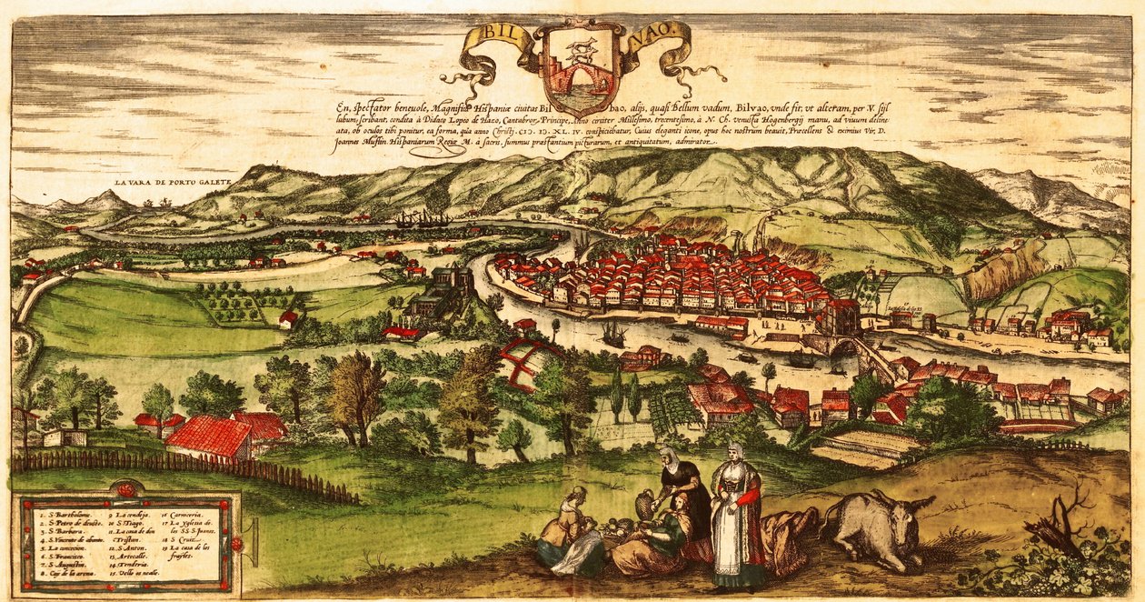 Bilbao av Georg and Hogenberg Franz (1535 90) Braun