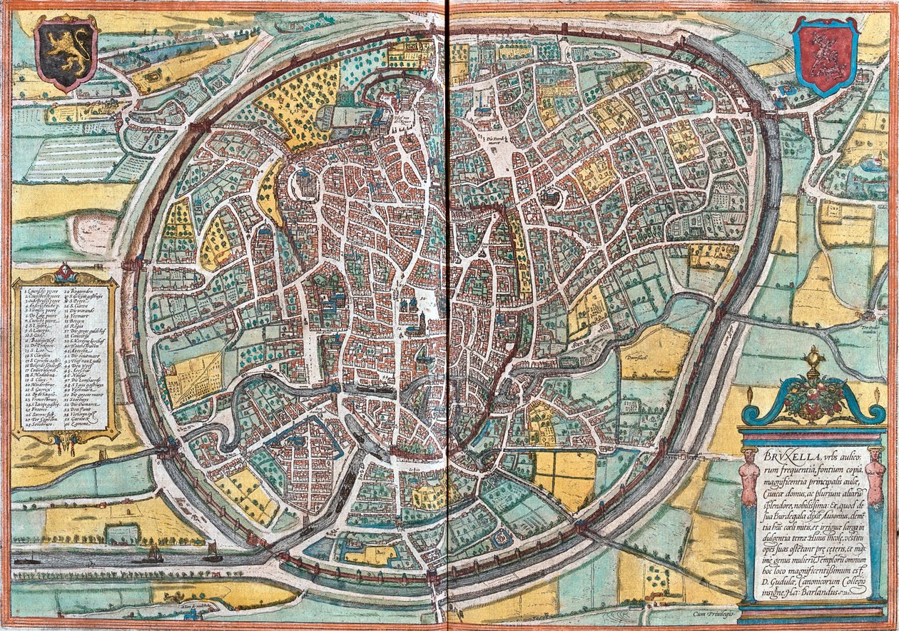 Bryssel, Belgien av Georg and Hogenberg Franz (1535-90) Braun